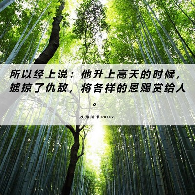 Picture 06 - 以 弗 所 书 4:8 CUVS - 所 以 经 上 说 ： 他 升 上 高 天 的 - Bible Verse Picture