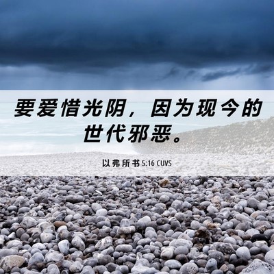 Picture 06 - 以 弗 所 书 5:16 CUVS - 要 爱 惜 光 阴 ， 因 为 现 今 的 世 - Bible Verse Picture