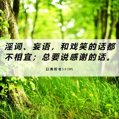 Picture 06 - 以 弗 所 书 5:4 CUVS - 淫 词 、 妄 语 ， 和 戏 笑 的 话 都 - Bible Verse Picture