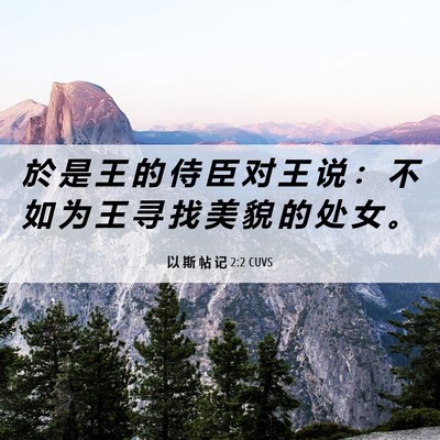 Picture 06 - 以 斯 帖 记 2:2 CUVS - 於 是 王 的 侍 臣 对 王 说 ： 不 如 - Bible Verse Picture