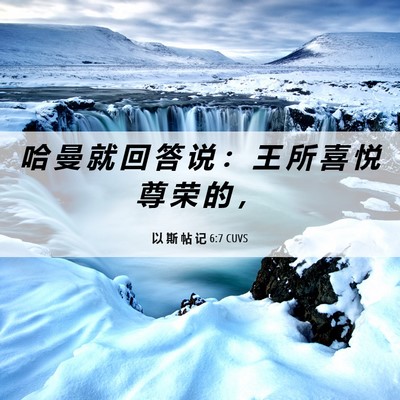 Picture 06 - 以 斯 帖 记 6:7 CUVS - 哈 曼 就 回 答 说 ： 王 所 喜 悦 尊 - Bible Verse Picture