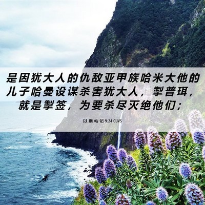 Picture 06 - 以 斯 帖 记 9:24 CUVS - 是 因 犹 大 人 的 仇 敌 亚 甲 族 哈 - Bible Verse Picture