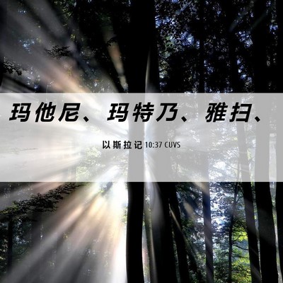 Picture 06 - 以 斯 拉 记 10:37 CUVS - 玛 他 尼 、 玛 特 乃 、 雅 扫 - Bible Verse Picture