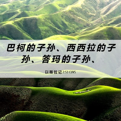 Picture 06 - 以 斯 拉 记 2:53 CUVS - 巴 柯 的 子 孙 、 西 西 拉 的 子 孙 - Bible Verse Picture