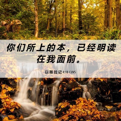 Picture 06 - 以 斯 拉 记 4:18 CUVS - 你 们 所 上 的 本 ， 已 经 明 读 在 - Bible Verse Picture