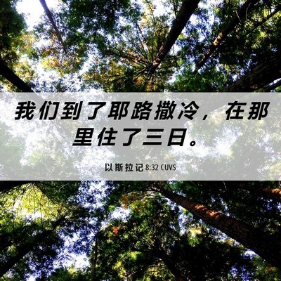 Picture 06 - 以 斯 拉 记 8:32 CUVS - 我 们 到 了 耶 路 撒 冷 ， 在 那 里 - Bible Verse Picture