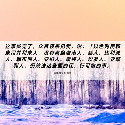 Picture 06 - 以 斯 拉 记 9:1 CUVS - 这 事 做 完 了 ， 众 首 领 来 见 我 - Bible Verse Picture