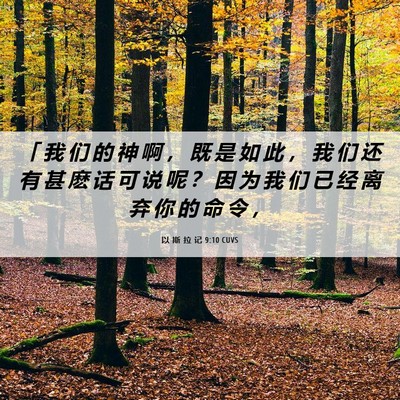 Picture 06 - 以 斯 拉 记 9:10 CUVS - 「 我 们 的 神 啊 ， 既 是 如 此 ， - Bible Verse Picture