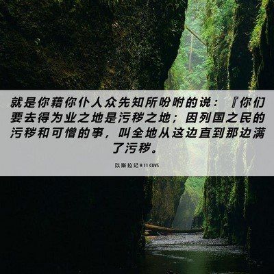 Picture 06 - 以 斯 拉 记 9:11 CUVS - 就 是 你 藉 你 仆 人 众 先 知 所 吩 - Bible Verse Picture