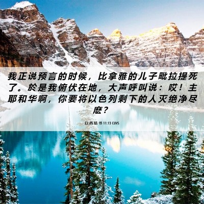 Picture 06 - 以 西 结 书 11:13 CUVS - 我 正 说 预 言 的 时 候 ， 比 拿 雅 - Bible Verse Picture