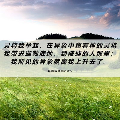 Picture 06 - 以 西 结 书 11:24 CUVS - 灵 将 我 举 起 ， 在 异 象 中 藉 着 - Bible Verse Picture