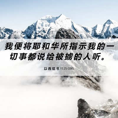 Picture 06 - 以 西 结 书 11:25 CUVS - 我 便 将 耶 和 华 所 指 示 我 的 一 - Bible Verse Picture