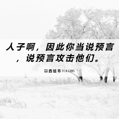 Picture 06 - 以 西 结 书 11:4 CUVS - 人 子 啊 ， 因 此 你 当 说 预 言 ， - Bible Verse Picture