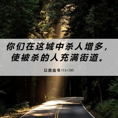 Picture 06 - 以 西 结 书 11:6 CUVS - 你 们 在 这 城 中 杀 人 增 多 ， 使 - Bible Verse Picture