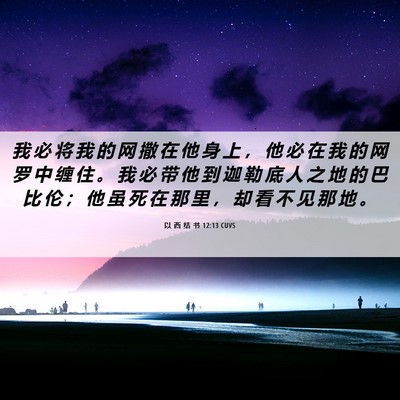 Picture 06 - 以 西 结 书 12:13 CUVS - 我 必 将 我 的 网 撒 在 他 身 上 ， - Bible Verse Picture