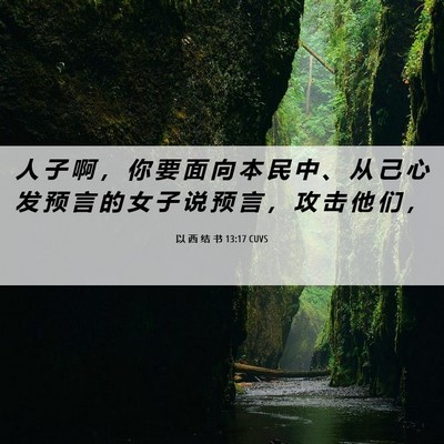 Picture 06 - 以 西 结 书 13:17 CUVS - 人 子 啊 ， 你 要 面 向 本 民 中 、 - Bible Verse Picture