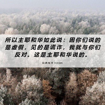 Picture 06 - 以 西 结 书 13:8 CUVS - 所 以 主 耶 和 华 如 此 说 ： 因 你 - Bible Verse Picture