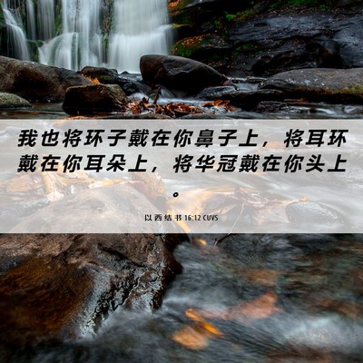 Picture 06 - 以 西 结 书 16:12 CUVS - 我 也 将 环 子 戴 在 你 鼻 子 上 ， - Bible Verse Picture