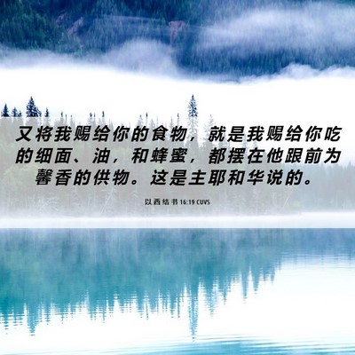 Picture 06 - 以 西 结 书 16:19 CUVS - 又 将 我 赐 给 你 的 食 物 ， 就 是 - Bible Verse Picture