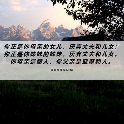Picture 06 - 以 西 结 书 16:45 CUVS - 你 正 是 你 母 亲 的 女 儿 ， 厌 弃 - Bible Verse Picture