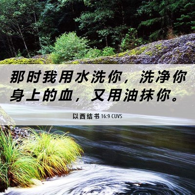 Picture 06 - 以 西 结 书 16:9 CUVS - 那 时 我 用 水 洗 你 ， 洗 净 你 身 - Bible Verse Picture