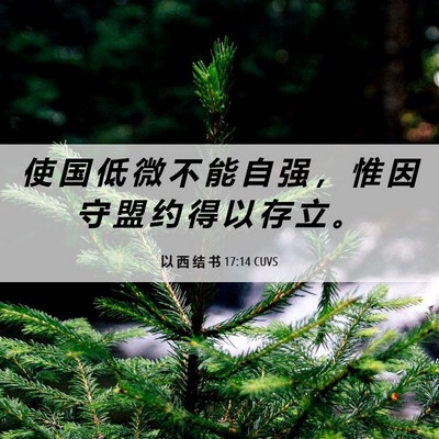 Picture 06 - 以 西 结 书 17:14 CUVS - 使 国 低 微 不 能 自 强 ， 惟 因 守 - Bible Verse Picture