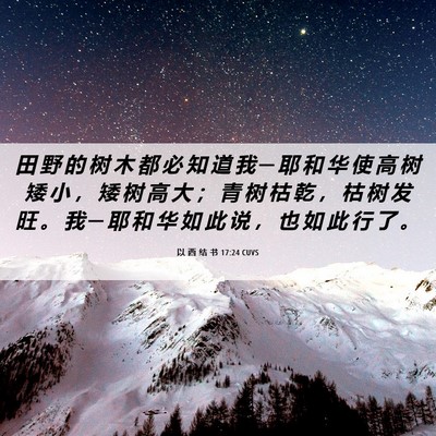 Picture 06 - 以 西 结 书 17:24 CUVS - 田 野 的 树 木 都 必 知 道 我 ─ 耶 - Bible Verse Picture
