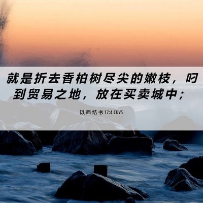 Picture 06 - 以 西 结 书 17:4 CUVS - 就 是 折 去 香 柏 树 尽 尖 的 嫩 枝 - Bible Verse Picture