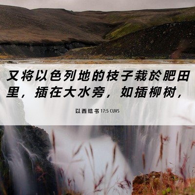 Picture 06 - 以 西 结 书 17:5 CUVS - 又 将 以 色 列 地 的 枝 子 栽 於 肥 - Bible Verse Picture