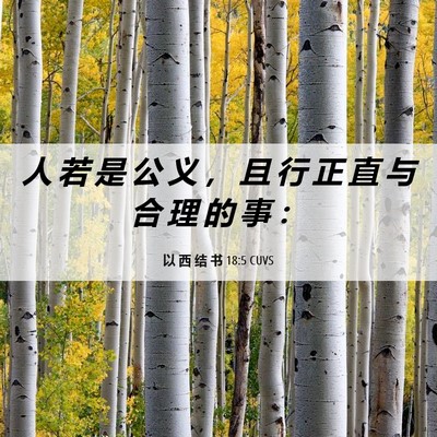 Picture 06 - 以 西 结 书 18:5 CUVS - 人 若 是 公 义 ， 且 行 正 直 与 合 - Bible Verse Picture