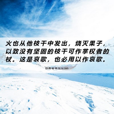 Picture 06 - 以 西 结 书 19:14 CUVS - 火 也 从 他 枝 干 中 发 出 ， 烧 灭 - Bible Verse Picture