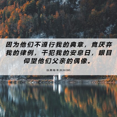 Picture 06 - 以 西 结 书 20:24 CUVS - 因 为 他 们 不 遵 行 我 的 典 章 ， - Bible Verse Picture