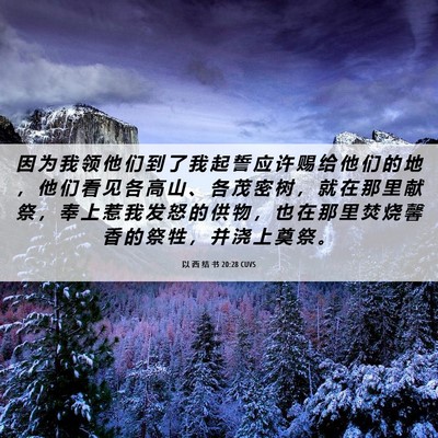 Picture 06 - 以 西 结 书 20:28 CUVS - 因 为 我 领 他 们 到 了 我 起 誓 应 - Bible Verse Picture