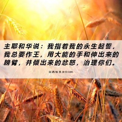 Picture 06 - 以 西 结 书 20:33 CUVS - 主 耶 和 华 说 ： 我 指 着 我 的 永 - Bible Verse Picture