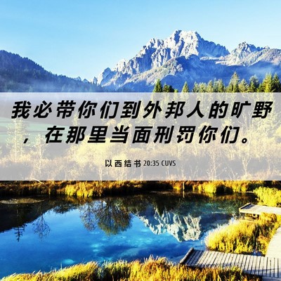 Picture 06 - 以 西 结 书 20:35 CUVS - 我 必 带 你 们 到 外 邦 人 的 旷 野 - Bible Verse Picture