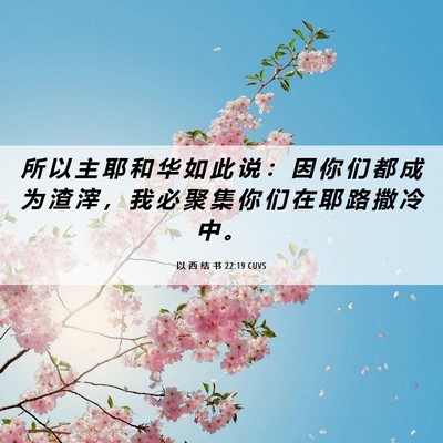 Picture 06 - 以 西 结 书 22:19 CUVS - 所 以 主 耶 和 华 如 此 说 ： 因 你 - Bible Verse Picture