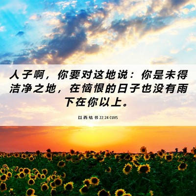Picture 06 - 以 西 结 书 22:24 CUVS - 人 子 啊 ， 你 要 对 这 地 说 ： 你 - Bible Verse Picture