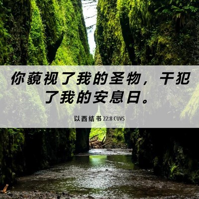 Picture 06 - 以 西 结 书 22:8 CUVS - 你 藐 视 了 我 的 圣 物 ， 干 犯 了 - Bible Verse Picture