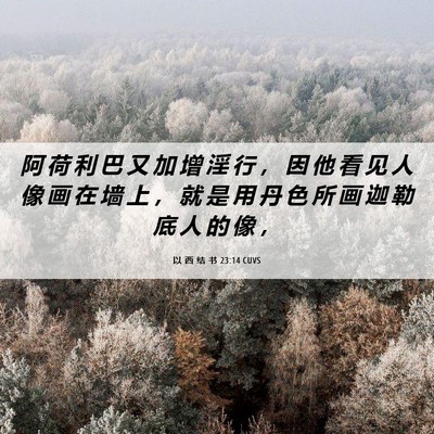 Picture 06 - 以 西 结 书 23:14 CUVS - 阿 荷 利 巴 又 加 增 淫 行 ， 因 他 - Bible Verse Picture