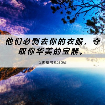 Picture 06 - 以 西 结 书 23:26 CUVS - 他 们 必 剥 去 你 的 衣 服 ， 夺 取 - Bible Verse Picture