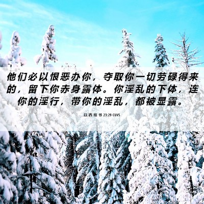 Picture 06 - 以 西 结 书 23:29 CUVS - 他 们 必 以 恨 恶 办 你 ， 夺 取 你 - Bible Verse Picture