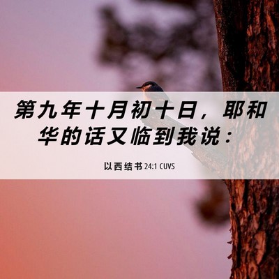Picture 06 - 以 西 结 书 24:1 CUVS - 第 九 年 十 月 初 十 日 ， 耶 和 华 - Bible Verse Picture
