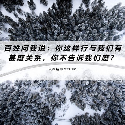 Picture 06 - 以 西 结 书 24:19 CUVS - 百 姓 问 我 说 ： 你 这 样 行 与 我 - Bible Verse Picture
