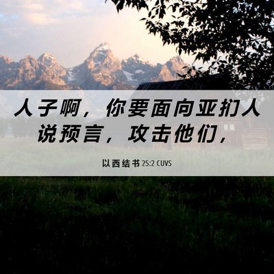 Picture 06 - 以 西 结 书 25:2 CUVS - 人 子 啊 ， 你 要 面 向 亚 扪 人 说 - Bible Verse Picture