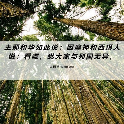 Picture 06 - 以 西 结 书 25:8 CUVS - 主 耶 和 华 如 此 说 ： 因 摩 押 和 - Bible Verse Picture
