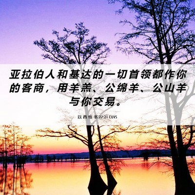 Picture 06 - 以 西 结 书 27:21 CUVS - 亚 拉 伯 人 和 基 达 的 一 切 首 领 - Bible Verse Picture