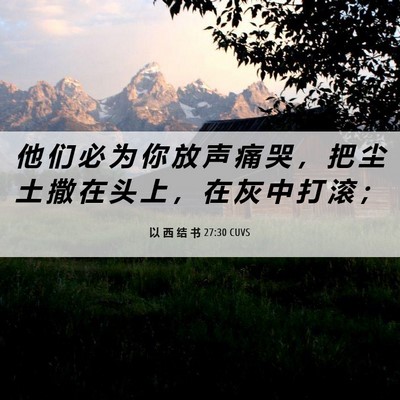 Picture 06 - 以 西 结 书 27:30 CUVS - 他 们 必 为 你 放 声 痛 哭 ， 把 尘 - Bible Verse Picture