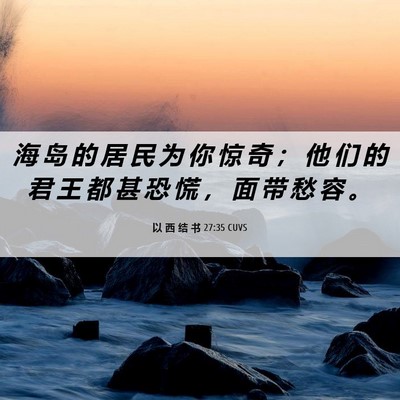 Picture 06 - 以 西 结 书 27:35 CUVS - 海 岛 的 居 民 为 你 惊 奇 ； 他 们 - Bible Verse Picture