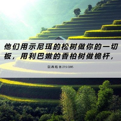 Picture 06 - 以 西 结 书 27:5 CUVS - 他 们 用 示 尼 珥 的 松 树 做 你 的 - Bible Verse Picture