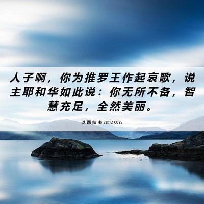 Picture 06 - 以 西 结 书 28:12 CUVS - 人 子 啊 ， 你 为 推 罗 王 作 起 哀 - Bible Verse Picture